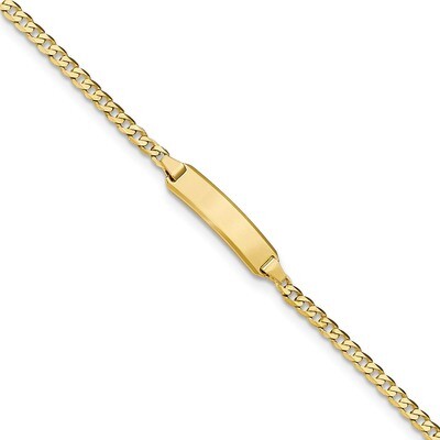 Curb Link ID Bracelet 7 Inch 14k Gold CUR070ID-7, MPN: CUR070ID-7, 886774989556