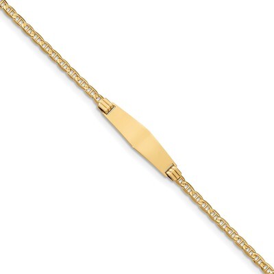 6 Inch Anchor Link Child Soft Diamond Shape ID Bracelet 14k Gold BID44C-6, MPN: BID44C-6, 191101435…