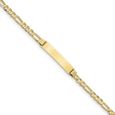 8 Inch Figaro Link ID Bracelet 10k Gold 10FG100ID-8, MPN: 10FG100ID-8, 191101596803