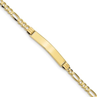 7 Inch Figaro Link ID Bracelet 10k Gold 10FIG110ID-7, MPN: 10FIG110ID-7, 191101596872
