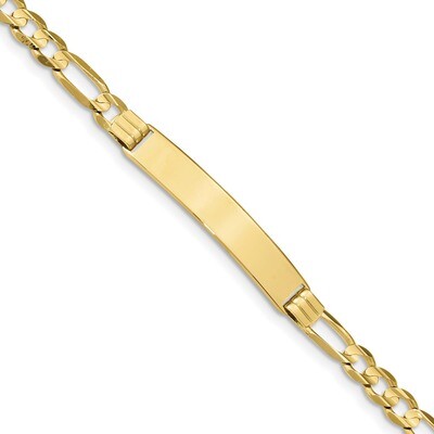 7 Inch Figaro Link ID Bracelet 10k Gold 10FIG160ID-7, MPN: 10FIG160ID-7, 191101596896