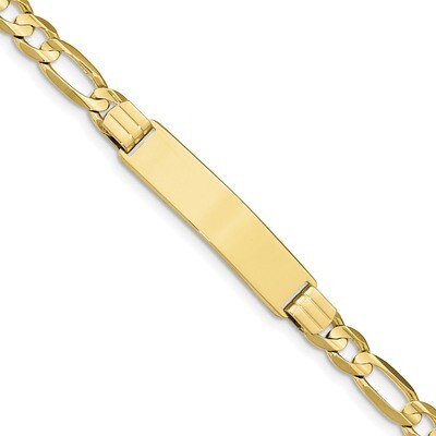 8 Inch Figaro Link ID Bracelet 10k Gold 10FIG200ID-8, MPN: 10FIG200ID-8, 191101596919