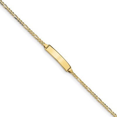 5.5 Inch Figaro Link ID Bracelet 10k Gold 10FIG060ID-5.5, MPN: 10FIG060ID-5.5, 191101596834