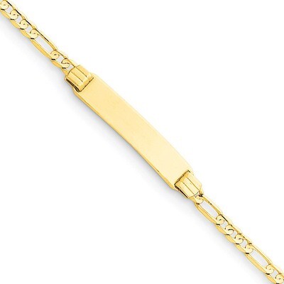 Figaro Link Child ID Bracelet 14k Gold BID48-6, MPN: BID48-6, 886774558233