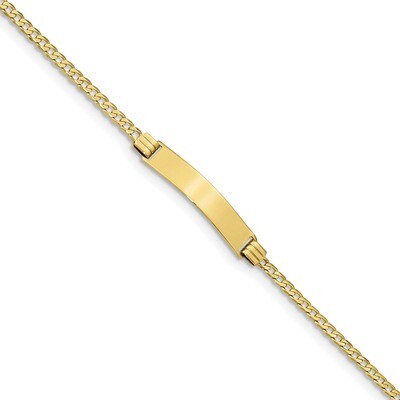 7 Inch Flat Curb Link ID Bracelet 10k Gold 10CUR75ID-7, MPN: 10CUR75ID-7, 191101440502