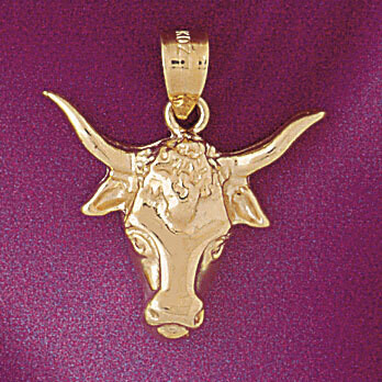 Dazzlers Jewelry Bull Head Pendant Necklace Charm Bracelet in Yellow, White or Rose Gold 5260, MPN:…