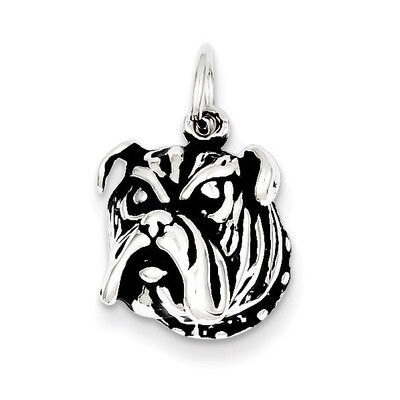 Bull Dog Charm Antiqued Sterling Silver QC7823, MPN: QC7823, 883957137681