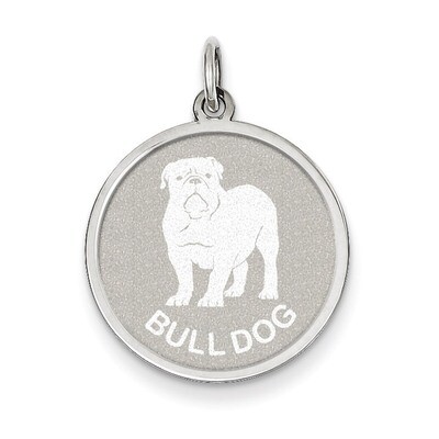 Bull Dog Disc Charm Sterling Silver QC2676, MPN: QC2676, 883957136592