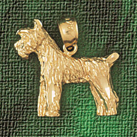 Dazzlers Jewelry Schnauzer Dog Pendant Necklace Charm Bracelet in Yellow, White or Rose Gold 2201, …