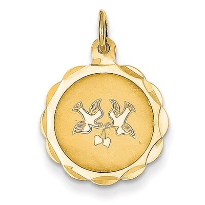Love Birds Disc Charm 14k Gold XAC514, MPN: XAC514, 883957413211