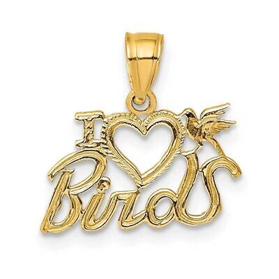I Heart Birds Charm 14k Gold D4212, MPN: D4212, 637218024889
