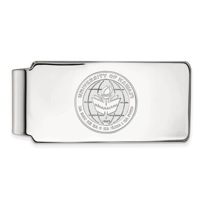 The University of Hawaii Money Clip Crest 10k White Gold 1W018UHI, MPN: 1W018UHI, 886774782010