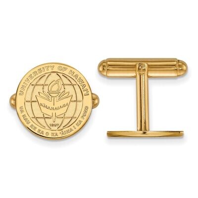 The University of Hawaii Crest Cufflinks Gold-plated Silver GP017UHI, MPN: GP017UHI, 886774921747