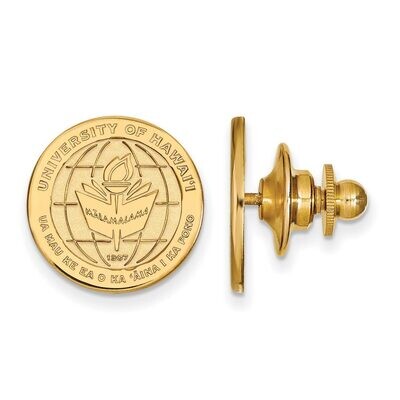 The University of Hawaii Crest Lapel Pin 14k Yellow Gold 4Y016UHI, MPN: 4Y016UHI, 886774874166