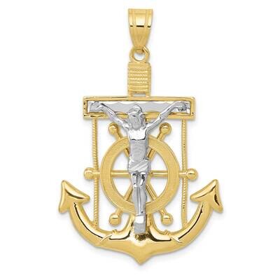 Two-Tone Diamond-Cut Mariner&#39;s Cross Pendant 10k Gold 10C3716, MPN: 10C3716,