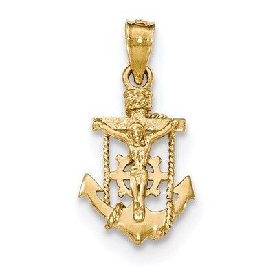Mariner Crucifix Pendant 14k Gold Polished K5578, MPN: K5578, 191101453281