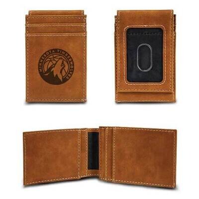 NBA Minn. Timberwolves Brown Faux Leather Front Pocket Wallet GC7473, MPN: GC7473, 767345895127