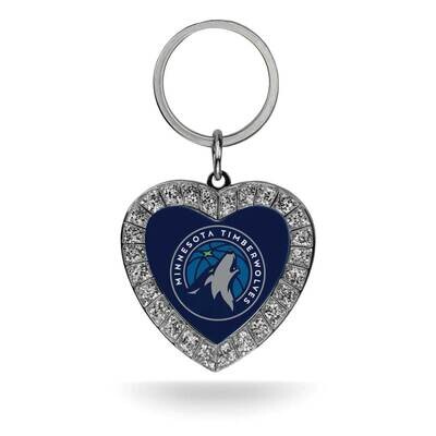 NBA Minnesota Timberwolves Rhinestone Heart Key Ring GC7917, MPN: GC7917, 767345462886