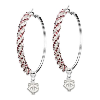 Minnesota Twins Amped Logo Crystal Earrings TWN077ER-CR
