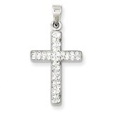 Stellux Crystal Cross Pendant Sterling Silver Rhodium-plated QP2489, MPN: QP2489, 883957574257