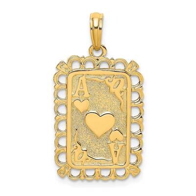 Hearts with Ace Playing Cards Charm 14k Gold K7161, MPN: K7161, 637218008872