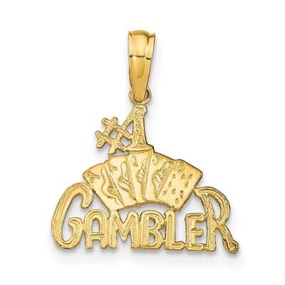 Gambler with Cards Pendant 14k Gold K9766, MPN: K9766, 196904087336