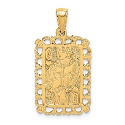 Queen Playing Card Charm 14k Gold 2-D K7159, MPN: K7159, 637218008858