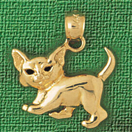 Dazzlers Jewelry Playing Cat and Ball Pendant Necklace Charm Bracelet in Yellow, White or Rose Gold…