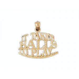 Dazzlers Jewelry It Takes Balls To Play Pendant Necklace Charm Bracelet in Yellow, White or Rose Go…
