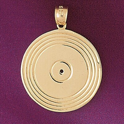 Dazzlers Jewelry Long Play Lp Pendant Necklace Charm Bracelet in Yellow, White or Rose Gold 6247, M…