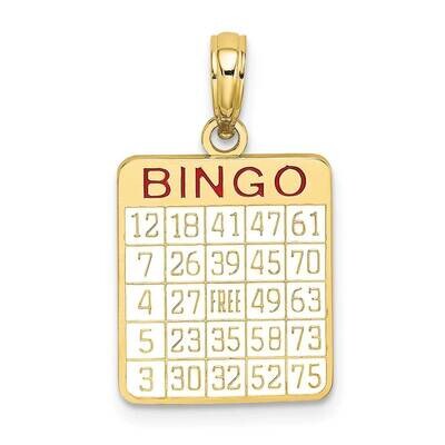 Enamel Bingo Card Charm 10k Gold 10K7058, MPN: 10K7058,