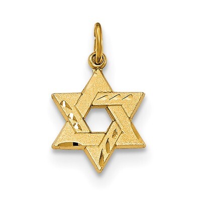 Engraved Small Jewish Star Pendant Sterling Silver Gold-tone QC8451, MPN: QC8451, 191101368875
