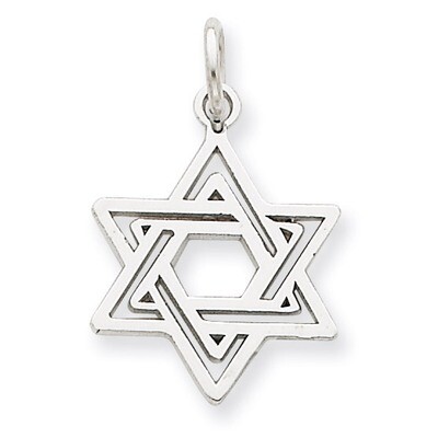 Jewish Star Charm 14k White Gold K3793, MPN: K3793, 886774618692