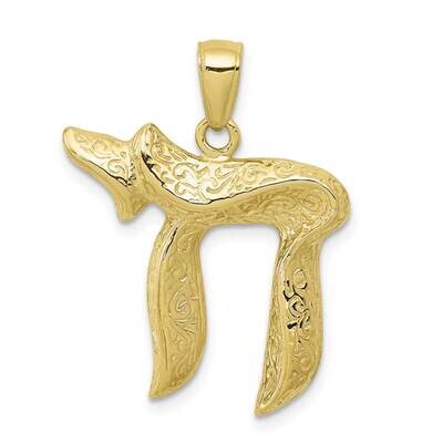 Jewish Chi (Long Life) Pendant 10k Gold 10C3992, MPN: 10C3992,