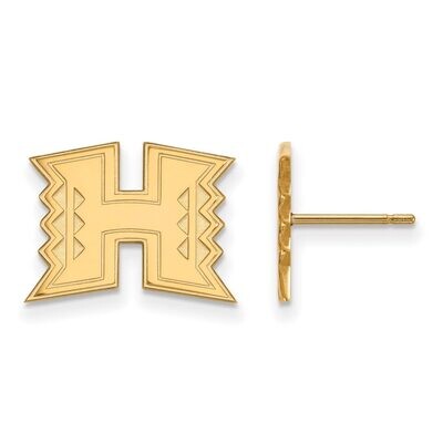 The University of Hawaii Small Post Earring Gold-plated Silver GP008UHI, MPN: GP008UHI, 886774908090