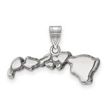 Hawaii State Pendant Charm 14k White Gold Engravable XNA707W-HI, MPN: XNA707W-HI, 886774753430