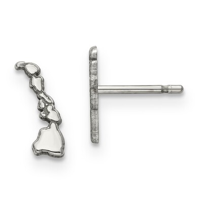 Hawaii State Small Earrings Sterling Silver Engravable XNE50SS-HI, MPN: XNE50SS-HI, 886774566955