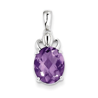 Amethyst Pendant Sterling Silver QP2916AM, MPN: QP2916AM, 883957358055