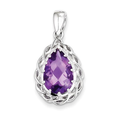 Amethyst Pendant Sterling Silver QP2906AM, MPN: QP2906AM, 883957481210