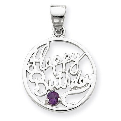 Amethyst Happy Birthday Pendant Sterling Silver QC6013, MPN: QC6013, 191101561115