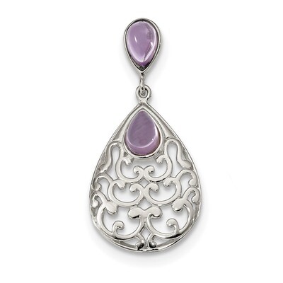 Amethyst Pendant Sterling Silver Polished QP4254, MPN: QP4254, 883957777412