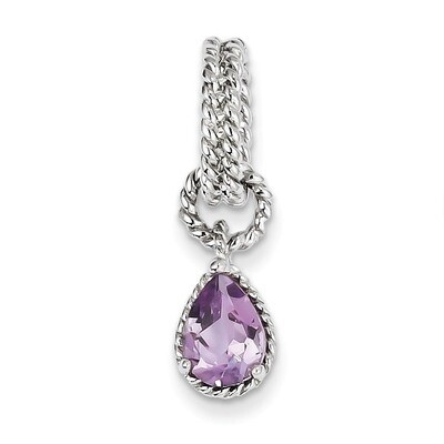 Amethyst Pear Twisted Pendant Sterling Silver QP2888AM, MPN: QP2888AM, 883957526843