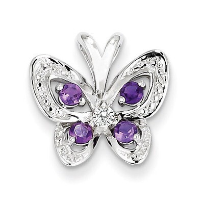 Amethyst &amp; Diamond Pendant Sterling Silver QP3142AM, MPN: QP3142AM, 883957402185