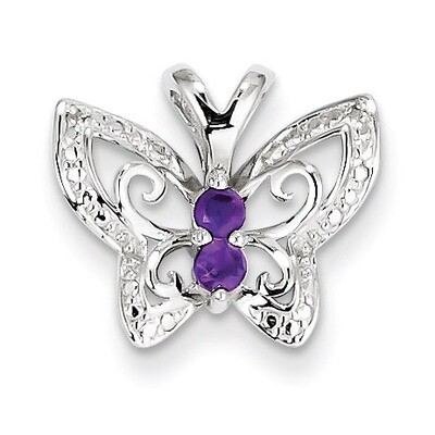 Amethyst &amp; Diamond Pendant Sterling Silver QP3147AM, MPN: QP3147AM, 883957490885