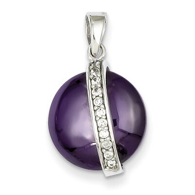 Amethyst Diamond Pendant Sterling Silver QP2434, MPN: QP2434, 883957533551