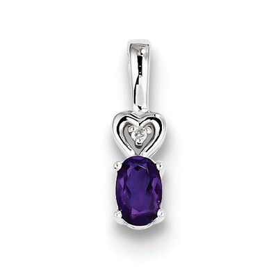 Amethyst &amp; Diamond February Pendant Sterling Silver QBPD23FEB, MPN: QBPD23FEB, 883957488035
