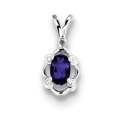 Amethyst &amp; Diamond February Pendant Sterling Silver QBPD21FEB, MPN: QBPD21FEB, 883957500843