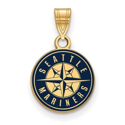 MLB Seattle Mariners Small Enamel Pendant Gold-plated Sterling Silver GP020MRN, MPN: GP020MRN, 1911…