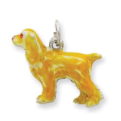 Small Cocker Spaniel Charm Sterling Silver Enameled QC6436, MPN: QC6436, 886774373607