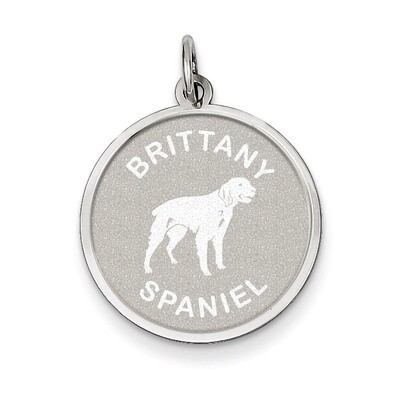 Brittany Spaniel Disc Charm Sterling Silver QC2675, MPN: QC2675, 883957136585